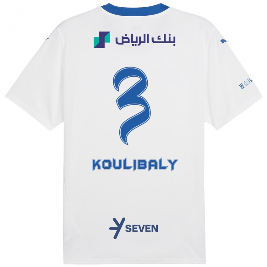 Criança Camisola Kalidou Koulibaly #3 Azul Branco Alternativa 2024/25 Camisa