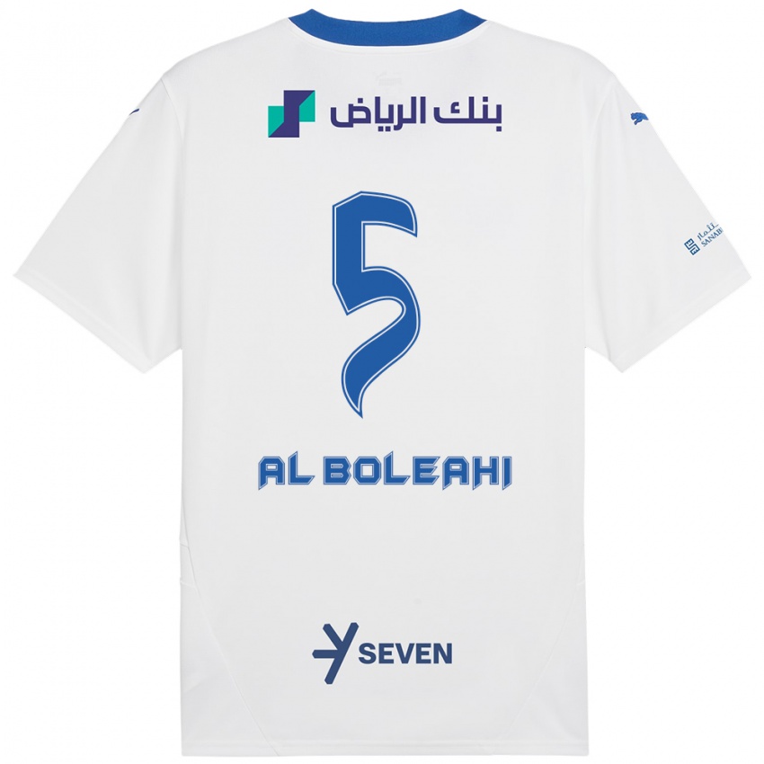 Criança Camisola Ali Al-Boleahi #5 Azul Branco Alternativa 2024/25 Camisa