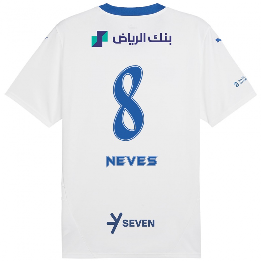 Criança Camisola Rúben Neves #8 Azul Branco Alternativa 2024/25 Camisa