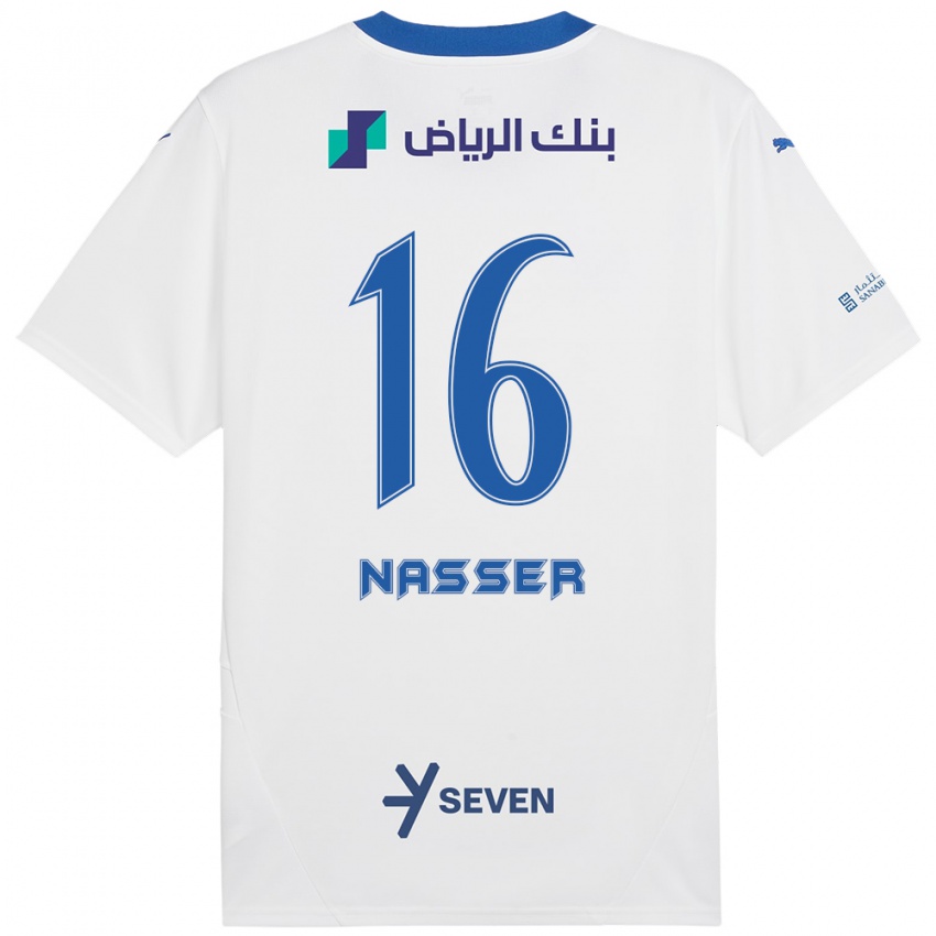 Criança Camisola Nasser Al-Dawsari #16 Azul Branco Alternativa 2024/25 Camisa