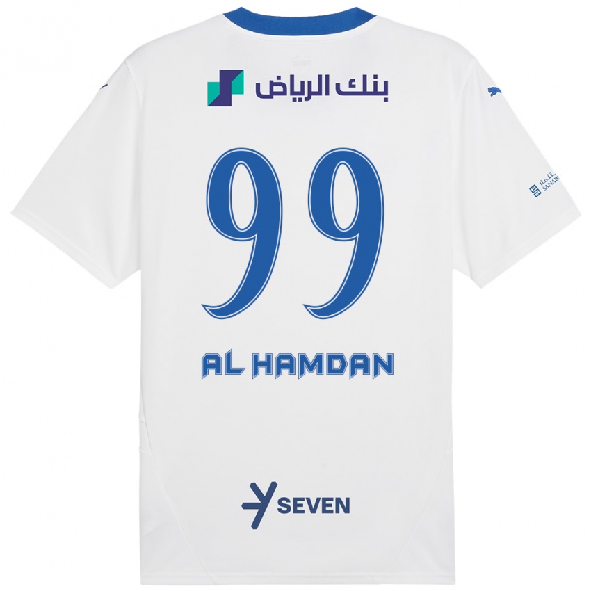 Criança Camisola Abdullah Al-Hamdan #99 Azul Branco Alternativa 2024/25 Camisa