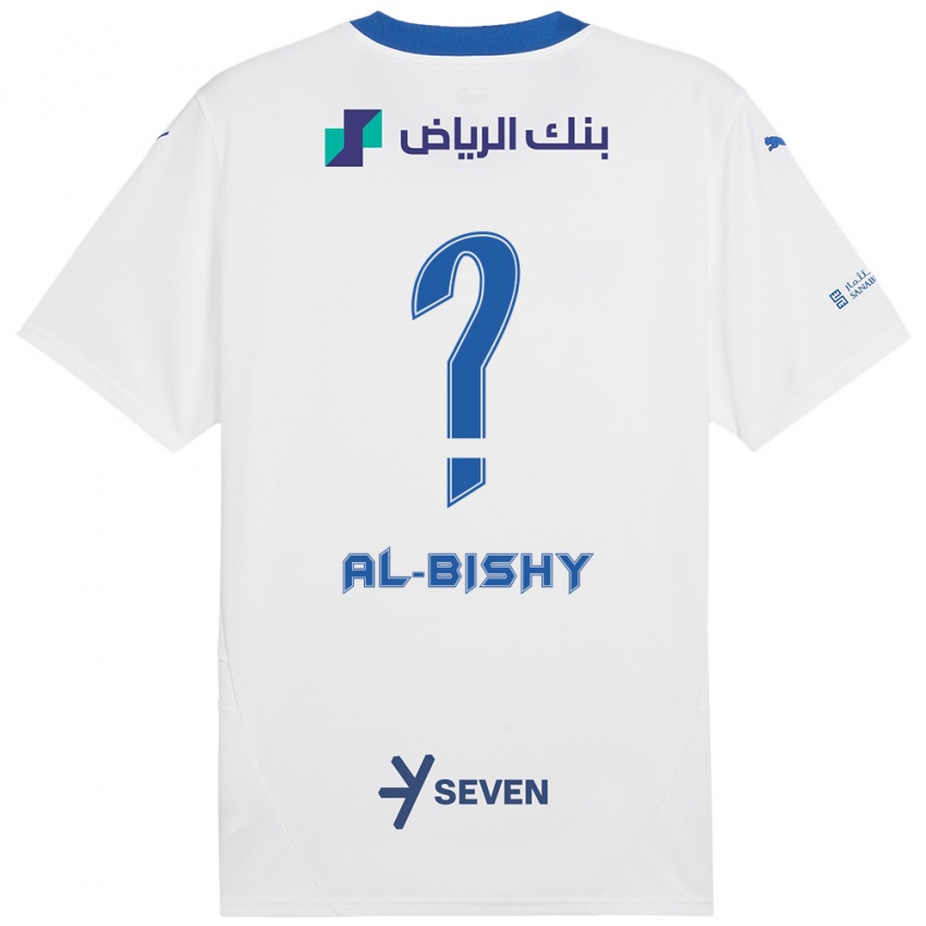 Criança Camisola Bder Abdulaziz Al-Bishy #0 Azul Branco Alternativa 2024/25 Camisa