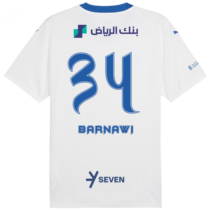 Criança Camisola Saleh Barnawi #34 Azul Branco Alternativa 2024/25 Camisa