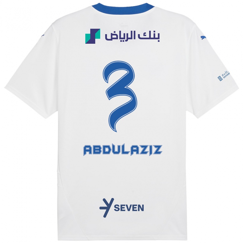 Criança Camisola Al Jawhara Abdulaziz #3 Azul Branco Alternativa 2024/25 Camisa