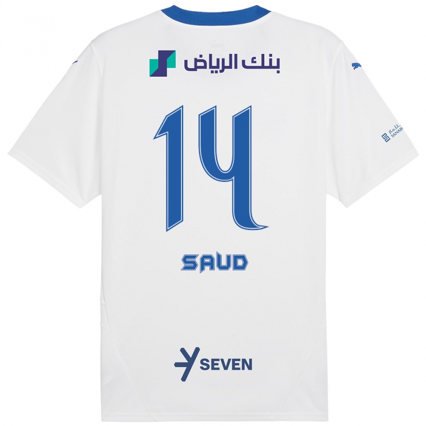 Criança Camisola Nouf Saud #14 Azul Branco Alternativa 2024/25 Camisa