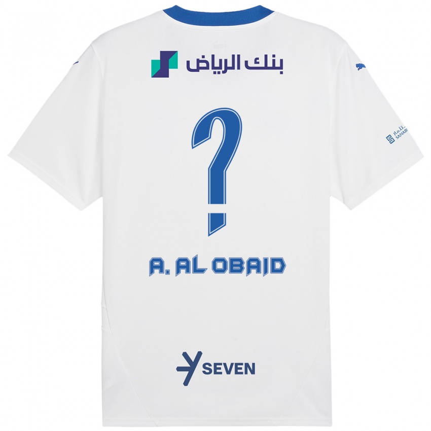 Criança Camisola Abdulrahman Al-Obaid #0 Azul Branco Alternativa 2024/25 Camisa