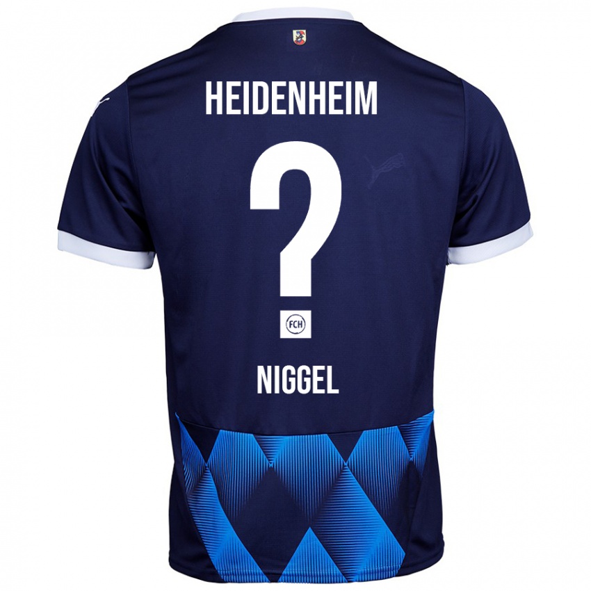 Criança Camisola Henrik Niggel #0 Azul Da Marinha Escura Alternativa 2024/25 Camisa