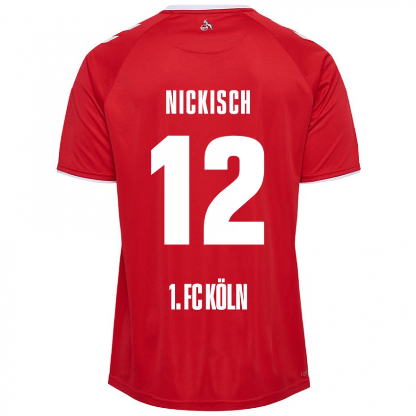 Criança Camisola Jonas Nickisch #12 Branco Vermelho Alternativa 2024/25 Camisa