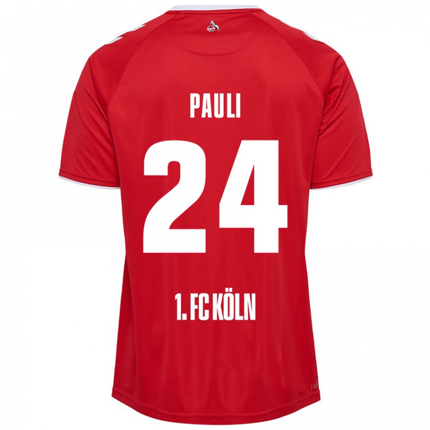 Criança Camisola Julian Pauli #24 Branco Vermelho Alternativa 2024/25 Camisa