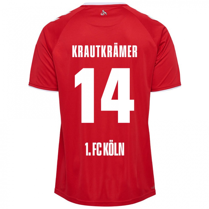 Criança Camisola Jakob Krautkrämer #14 Branco Vermelho Alternativa 2024/25 Camisa