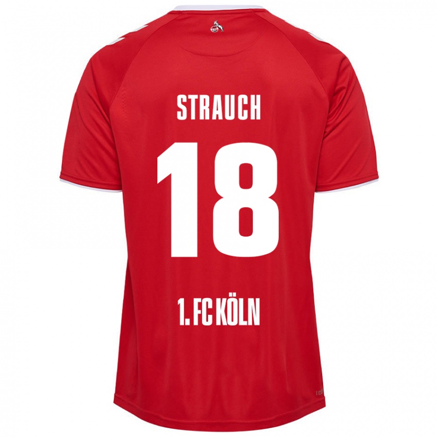 Criança Camisola Georg Strauch #18 Branco Vermelho Alternativa 2024/25 Camisa