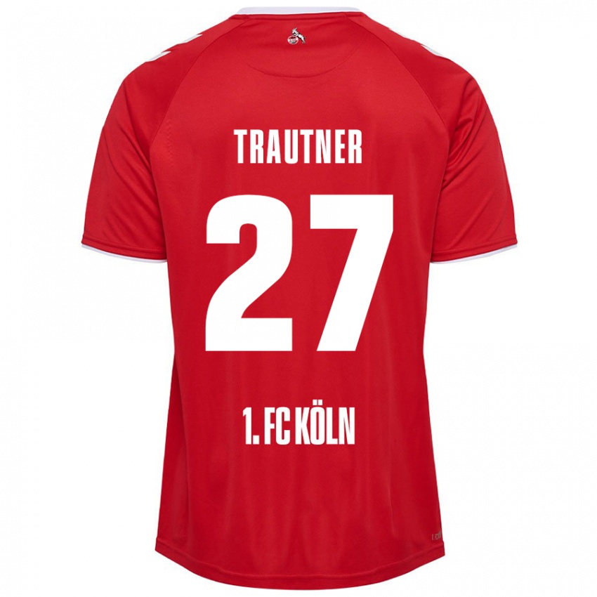 Criança Camisola Tobias Trautner #27 Branco Vermelho Alternativa 2024/25 Camisa