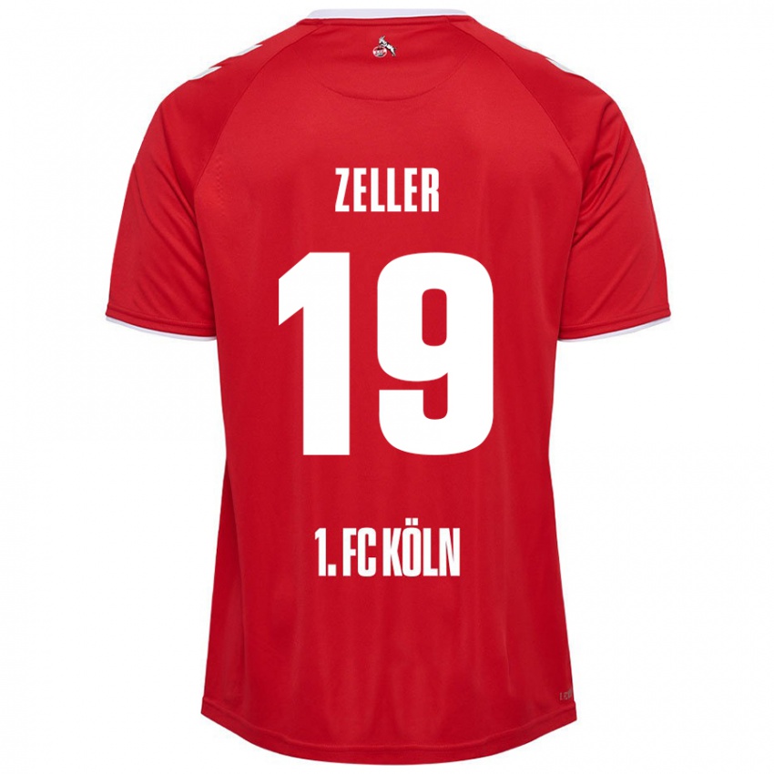 Criança Camisola Dóra Zeller #19 Branco Vermelho Alternativa 2024/25 Camisa