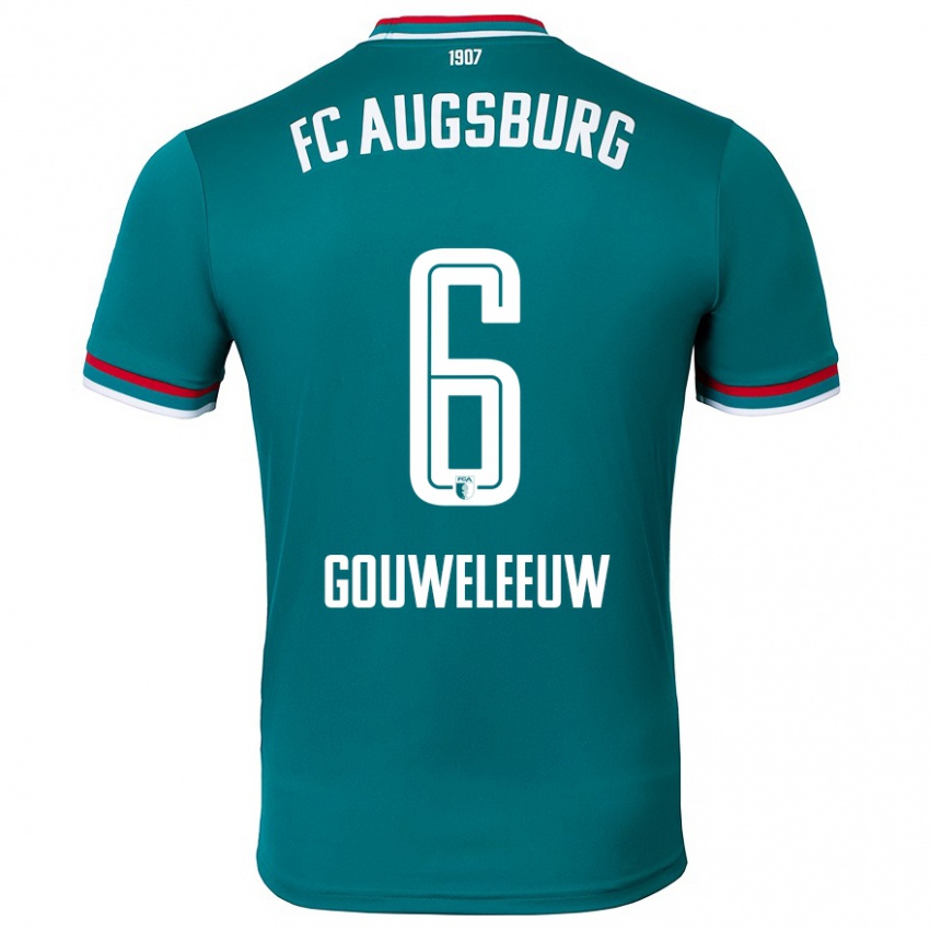 Criança Camisola Jeffrey Gouweleeuw #6 Verde Escuro Alternativa 2024/25 Camisa