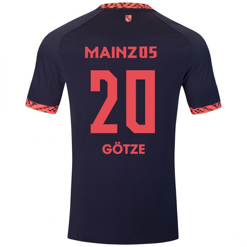 Criança Camisola Justus Götze #20 Azul Coral Vermelho Alternativa 2024/25 Camisa