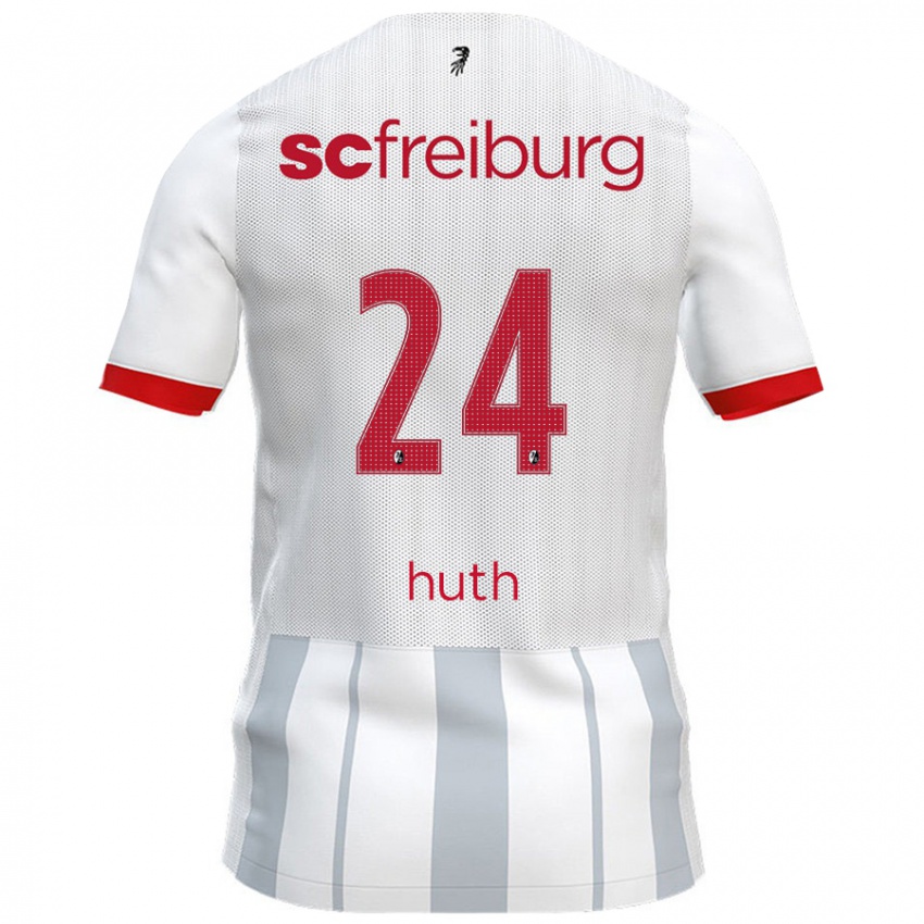 Criança Camisola Jannik Huth #24 Cinzento Branco Alternativa 2024/25 Camisa