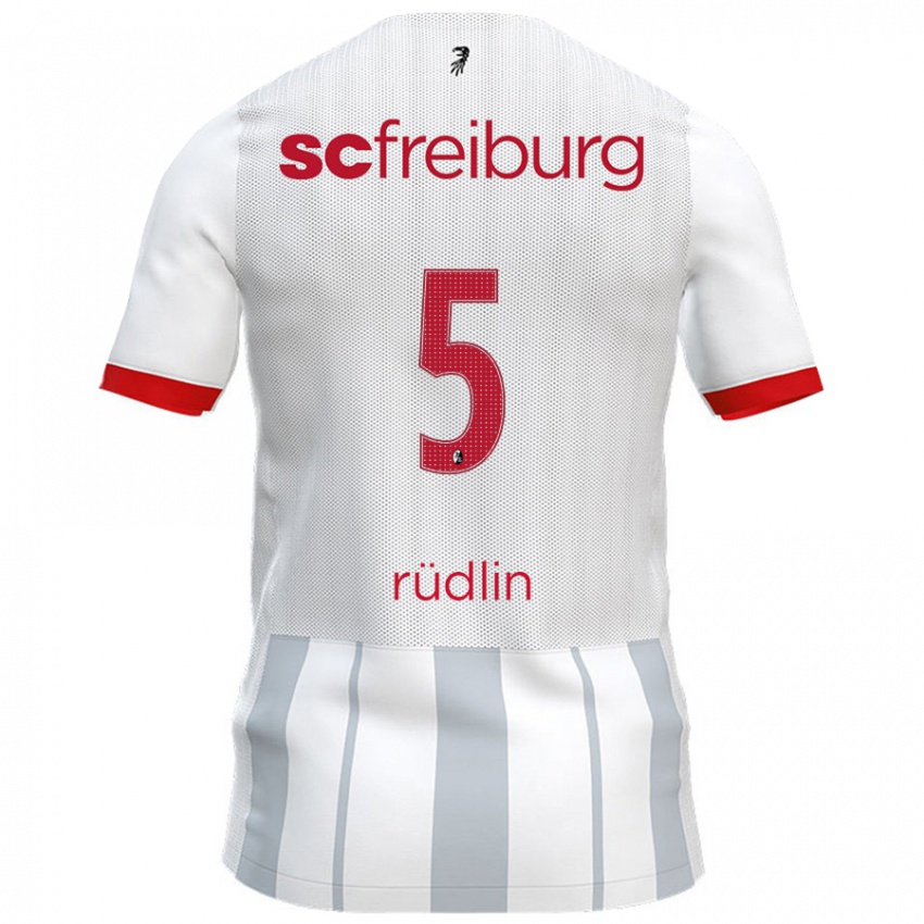 Criança Camisola Fabian Rüdlin #5 Cinzento Branco Alternativa 2024/25 Camisa