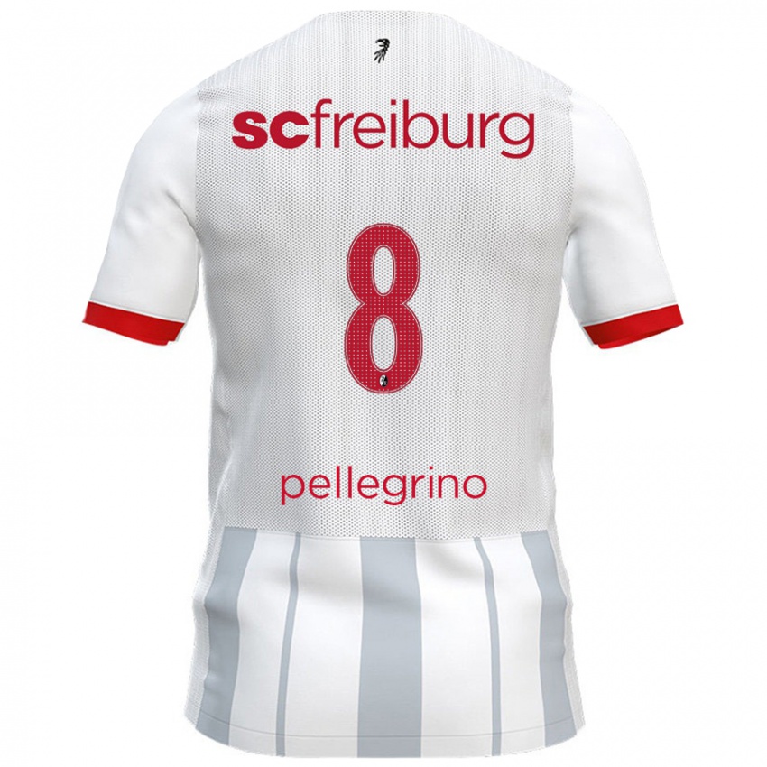 Criança Camisola Gabriel Pellegrino #8 Cinzento Branco Alternativa 2024/25 Camisa