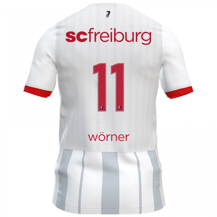 Criança Camisola Marco Wörner #11 Cinzento Branco Alternativa 2024/25 Camisa