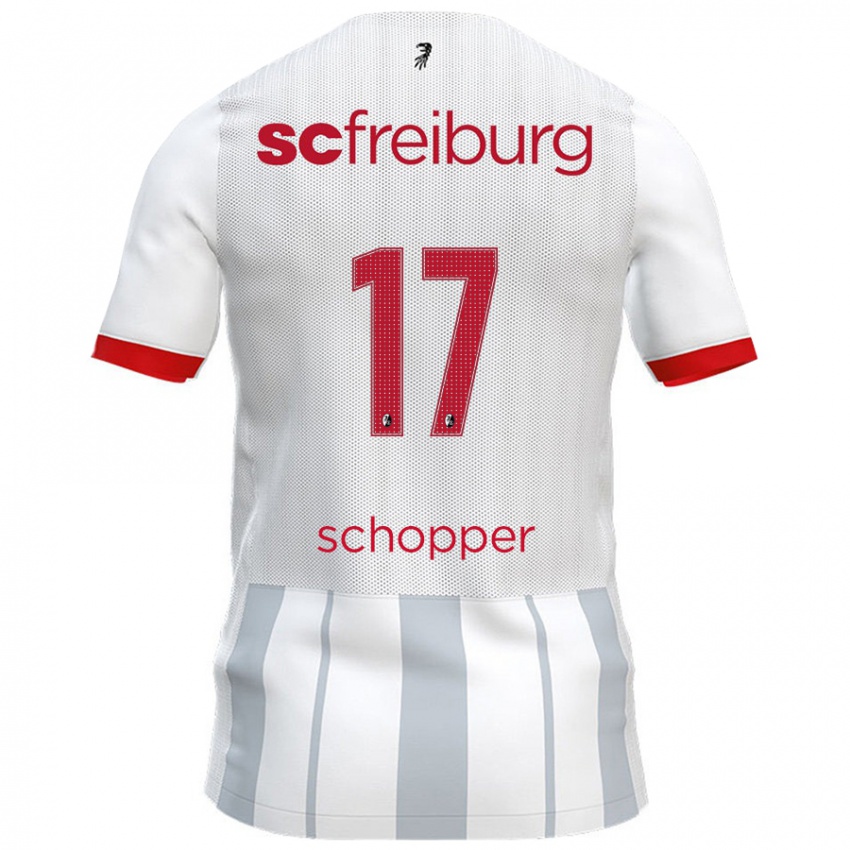 Criança Camisola David Schopper #17 Cinzento Branco Alternativa 2024/25 Camisa