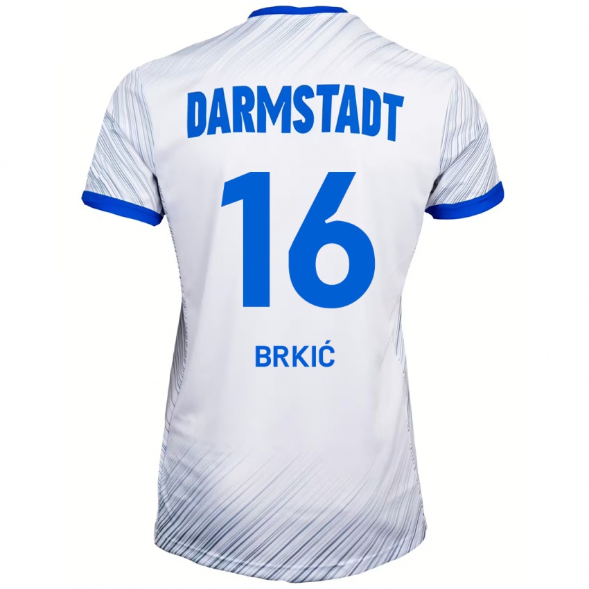 Criança Camisola Amar Brkić #16 Azul Branco Alternativa 2024/25 Camisa