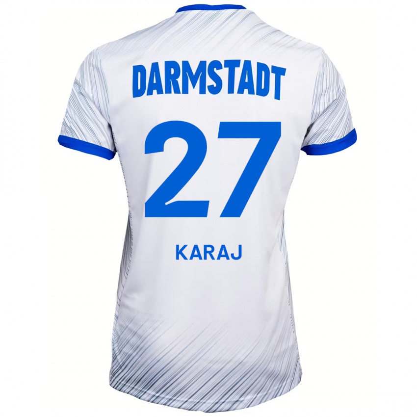 Criança Camisola Eraldo Karaj #27 Azul Branco Alternativa 2024/25 Camisa