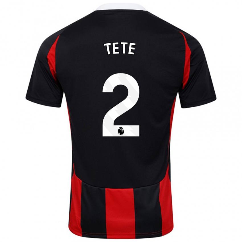 Criança Camisola Kenny Tete #2 Vermelho Preto Alternativa 2024/25 Camisa