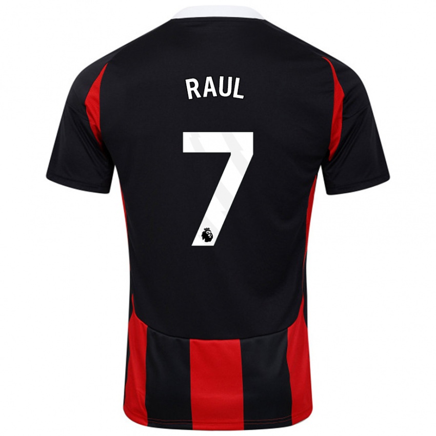 Criança Camisola Raúl Jiménez #7 Vermelho Preto Alternativa 2024/25 Camisa