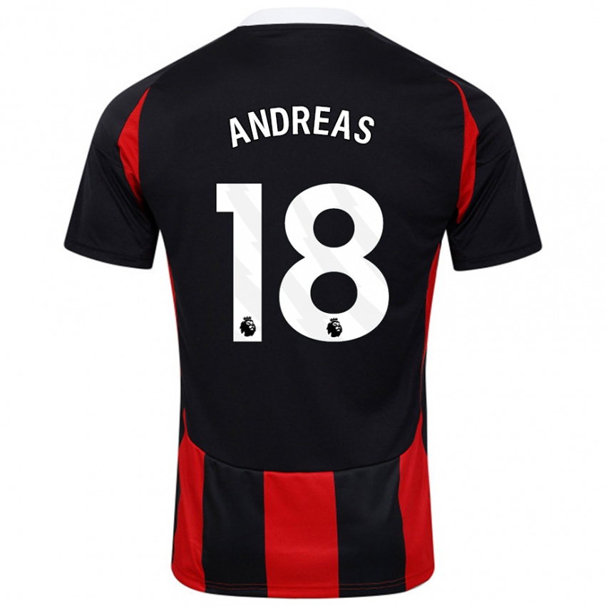 Criança Camisola Andreas Pereira #18 Vermelho Preto Alternativa 2024/25 Camisa