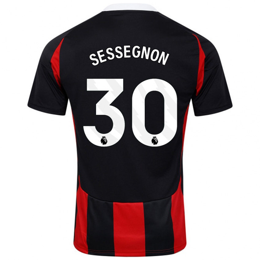 Criança Camisola Ryan Sessegnon #30 Vermelho Preto Alternativa 2024/25 Camisa