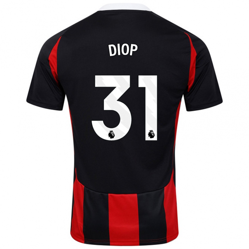 Criança Camisola Issa Diop #31 Vermelho Preto Alternativa 2024/25 Camisa