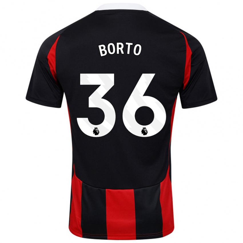 Criança Camisola Alex Borto #36 Vermelho Preto Alternativa 2024/25 Camisa