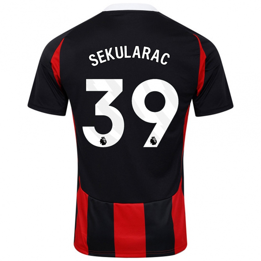 Criança Camisola Kristian Sekularac #39 Vermelho Preto Alternativa 2024/25 Camisa