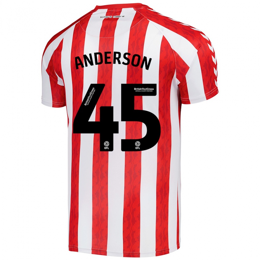 Homem Camisola Joe Anderson #45 Vermelho Branco Principal 2024/25 Camisa