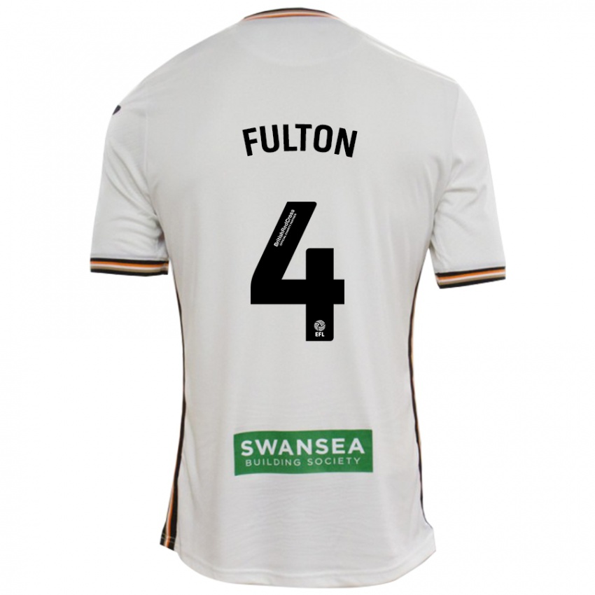 Homem Camisola Jay Fulton #4 Branco Principal 2024/25 Camisa