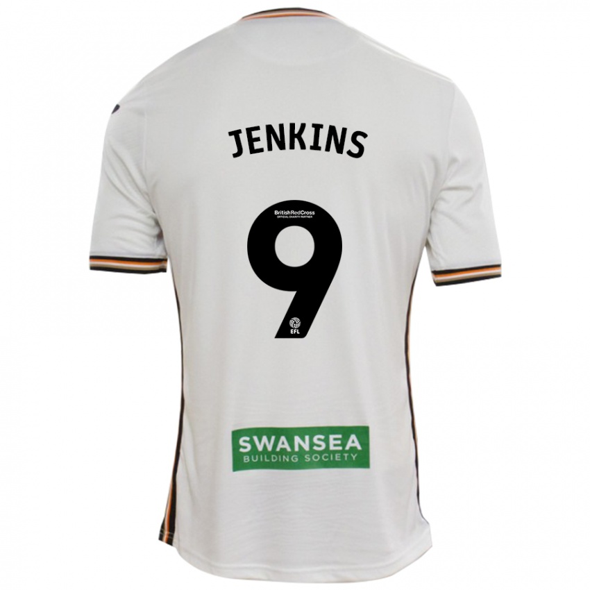 Homem Camisola Nieve Jenkins #9 Branco Principal 2024/25 Camisa