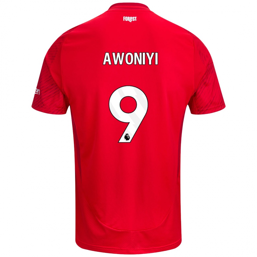 Homem Camisola Taiwo Awoniyi #9 Vermelho Branco Principal 2024/25 Camisa