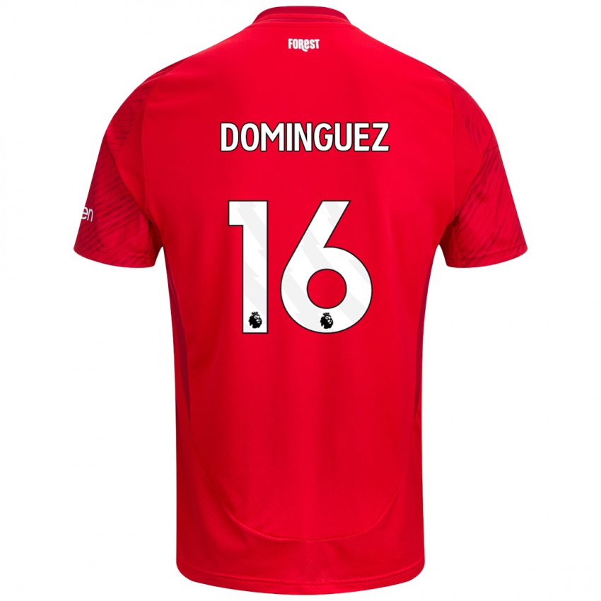 Homem Camisola Nicolas Dominguez #16 Vermelho Branco Principal 2024/25 Camisa