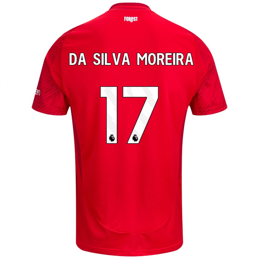 Homem Camisola Eric Da Silva Moreira #17 Vermelho Branco Principal 2024/25 Camisa