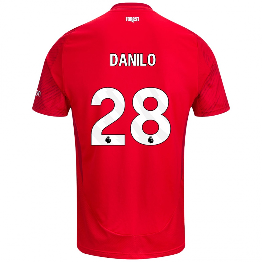 Homem Camisola Danilo #28 Vermelho Branco Principal 2024/25 Camisa