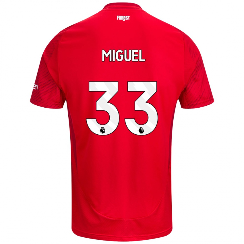 Homem Camisola Carlos Miguel #33 Vermelho Branco Principal 2024/25 Camisa