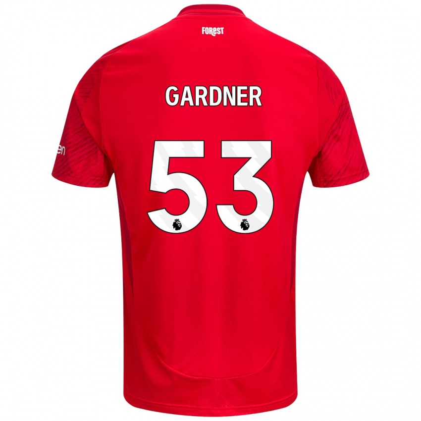 Homem Camisola Joe Gardner #53 Vermelho Branco Principal 2024/25 Camisa