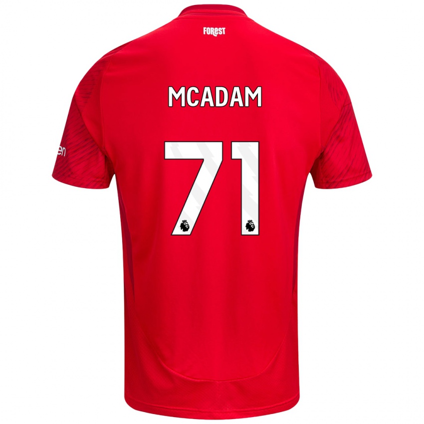 Homem Camisola Kyle Mcadam #71 Vermelho Branco Principal 2024/25 Camisa