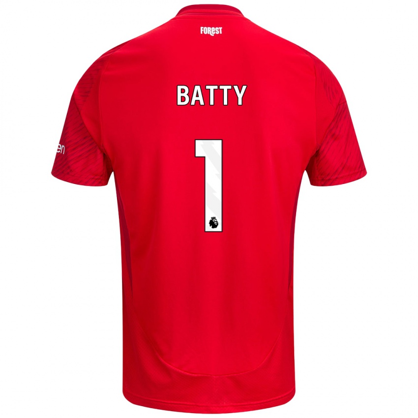 Homem Camisola Emily Batty #1 Vermelho Branco Principal 2024/25 Camisa