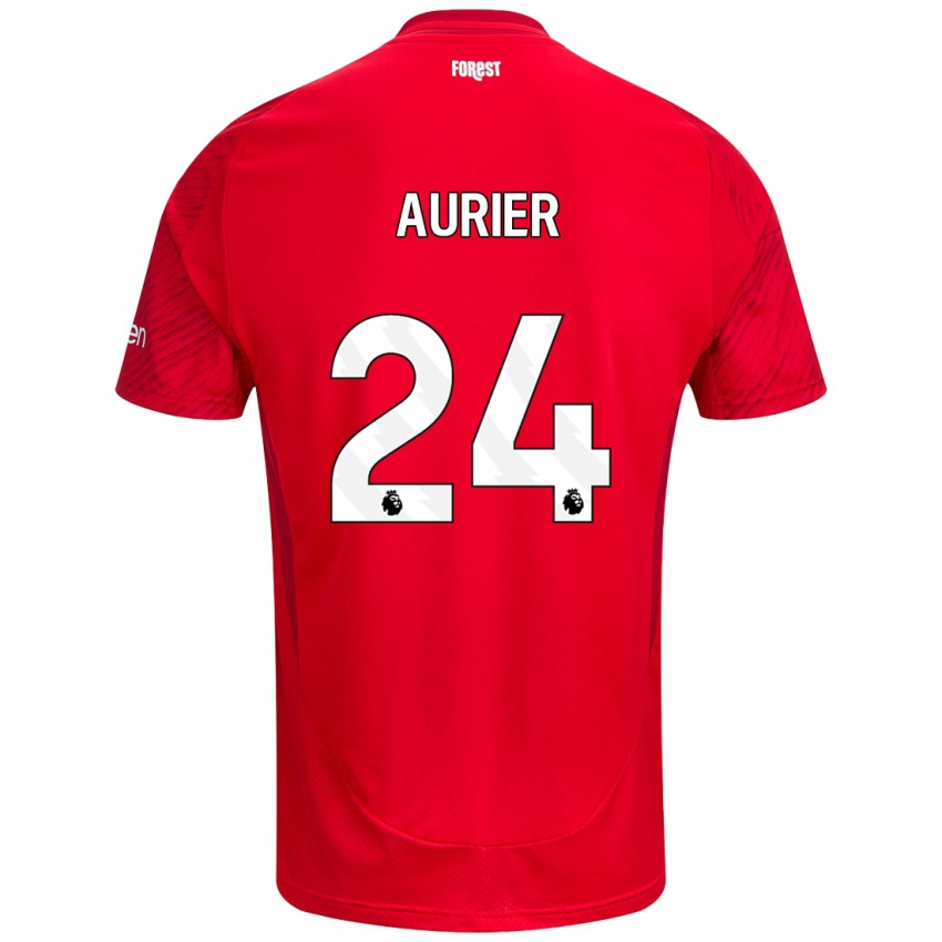 Homem Camisola Serge Aurier #24 Vermelho Branco Principal 2024/25 Camisa