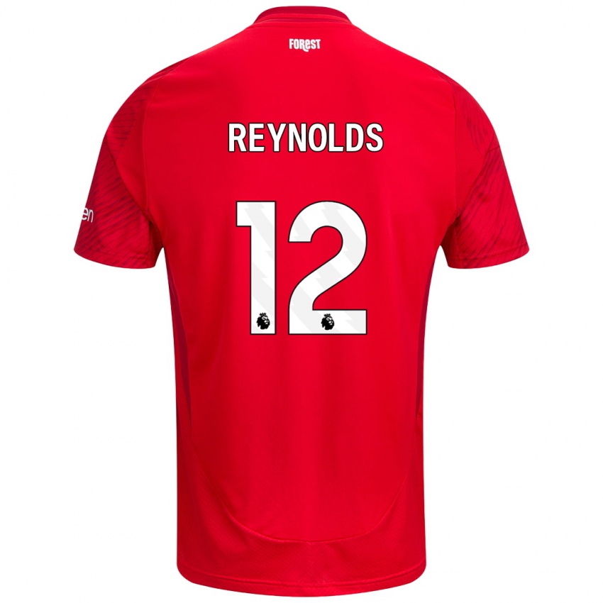 Homem Camisola Niamh Reynolds #12 Vermelho Branco Principal 2024/25 Camisa