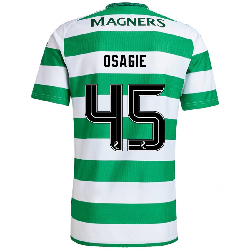 Homem Camisola Justin Osagie #45 Branco Verde Principal 2024/25 Camisa