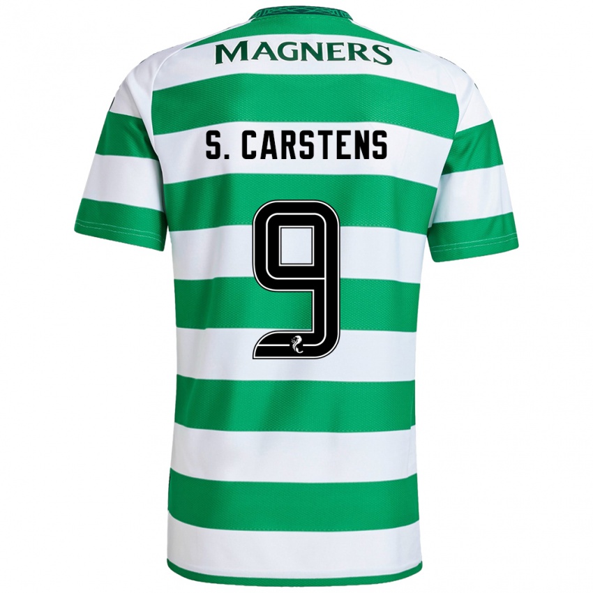 Homem Camisola Signe Carstens #9 Branco Verde Principal 2024/25 Camisa