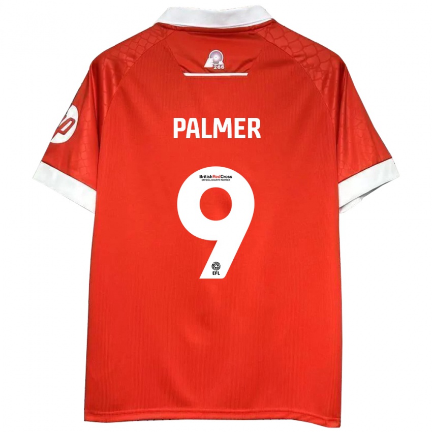 Homem Camisola Ollie Palmer #9 Vermelho Branco Principal 2024/25 Camisa