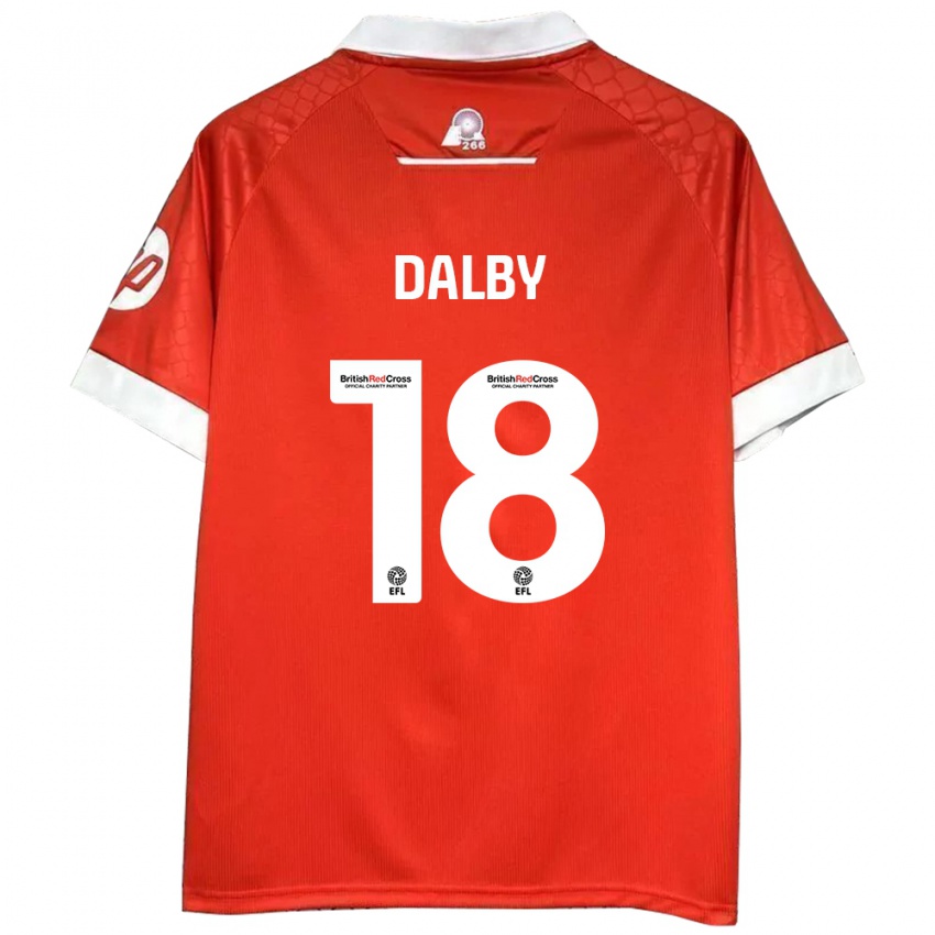 Homem Camisola Sam Dalby #18 Vermelho Branco Principal 2024/25 Camisa